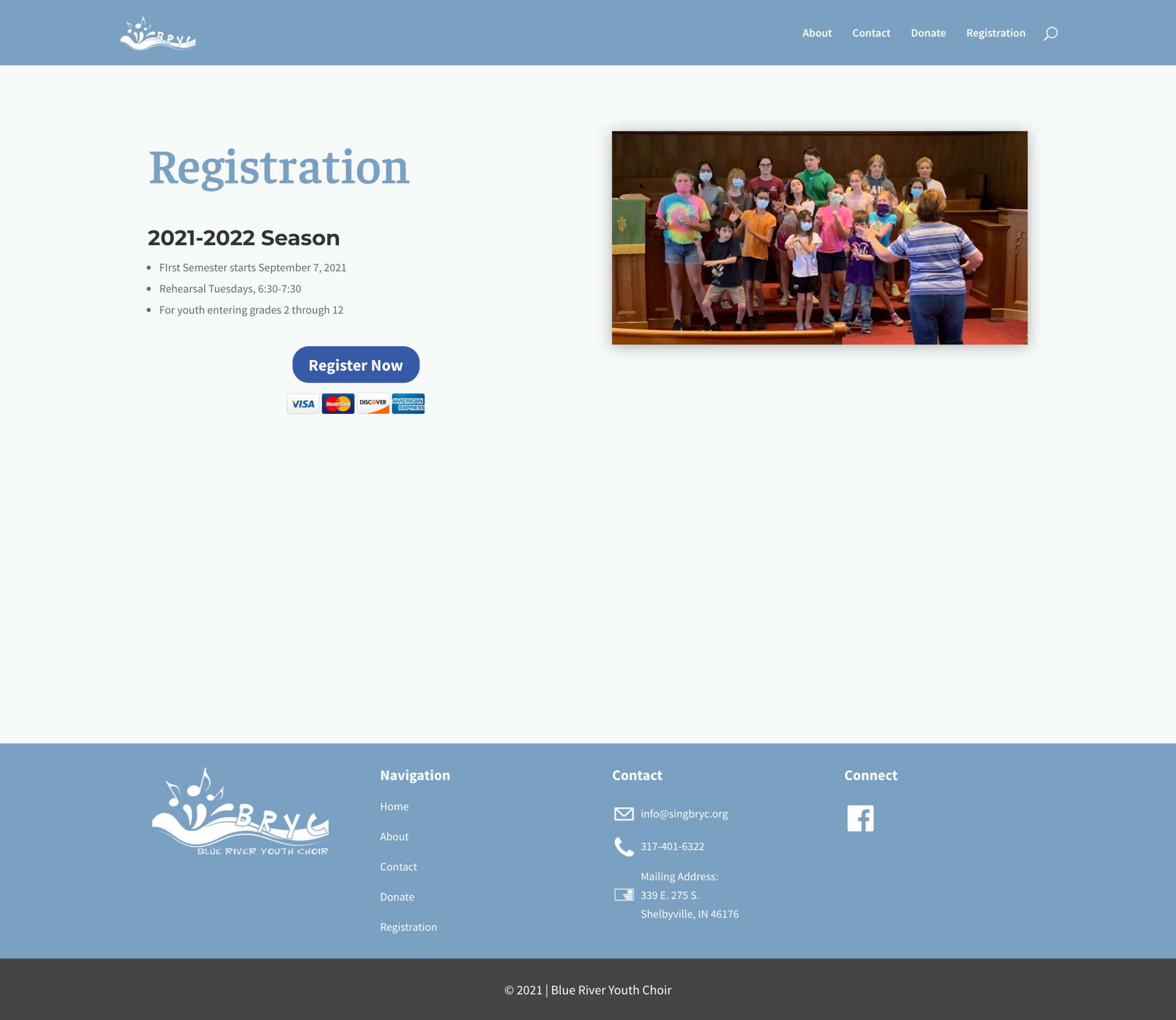 Blue River Youth Choice Registration Page