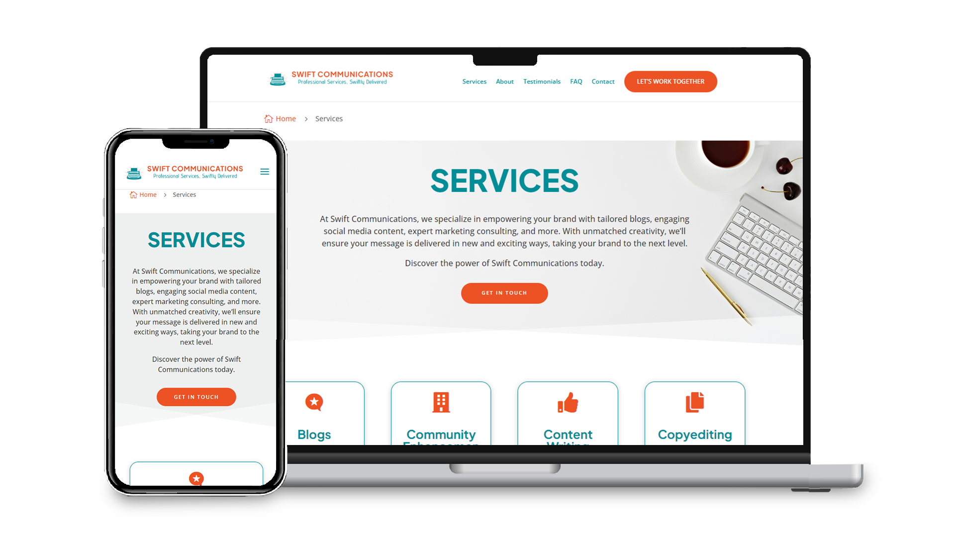 Swift Communications Website Services Page Thumbnail