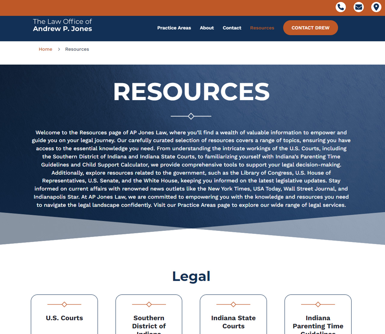The Law Office of Andrew P. Jones Website Resources Page