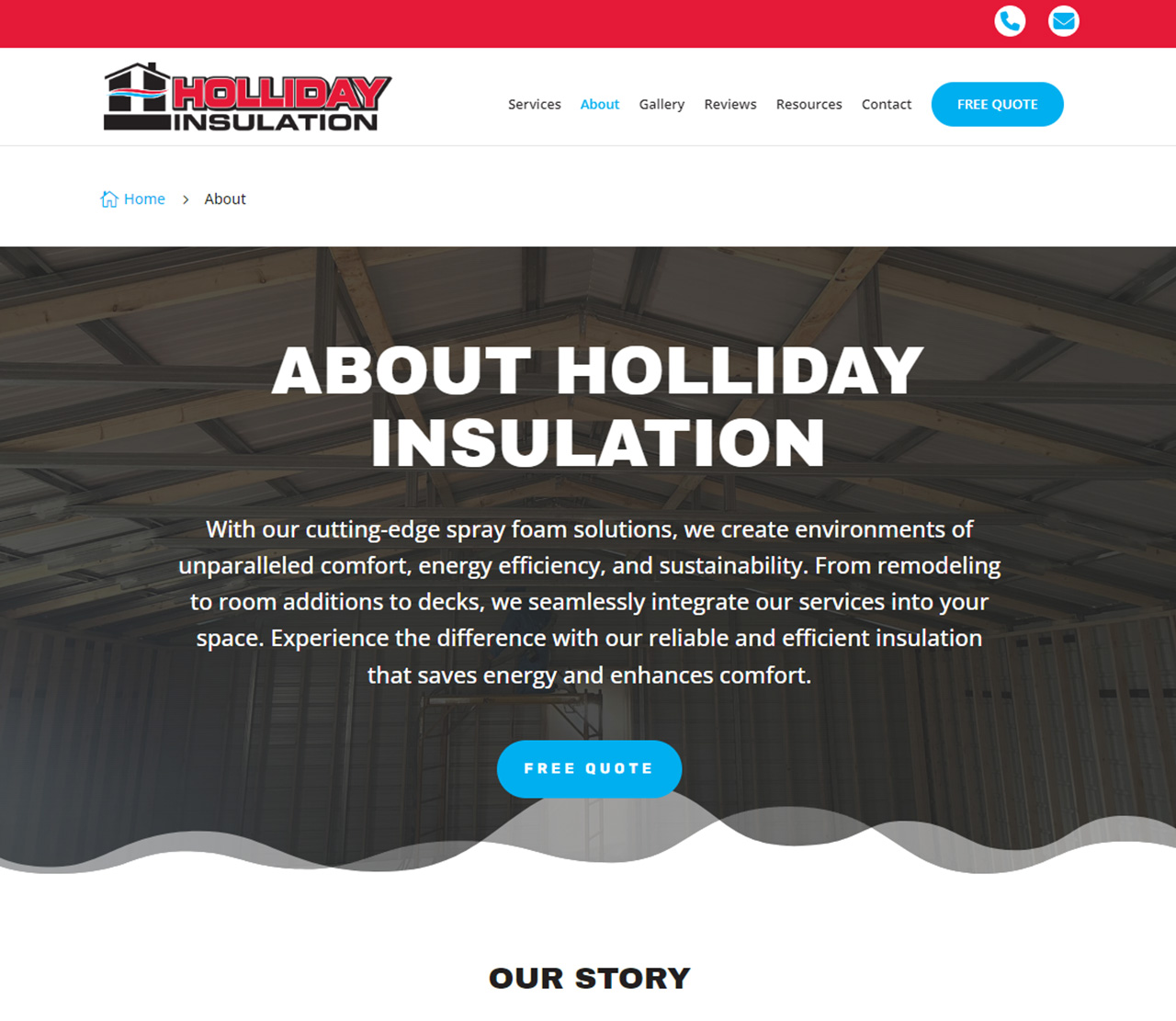 Holliday Insulation Website About Page