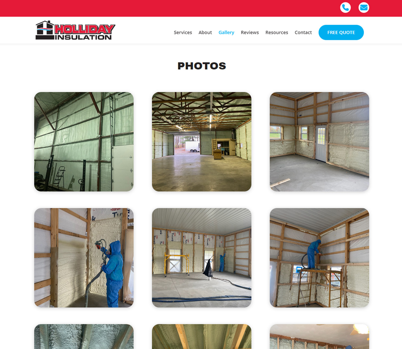Holliday Insulation Website Gallery Page