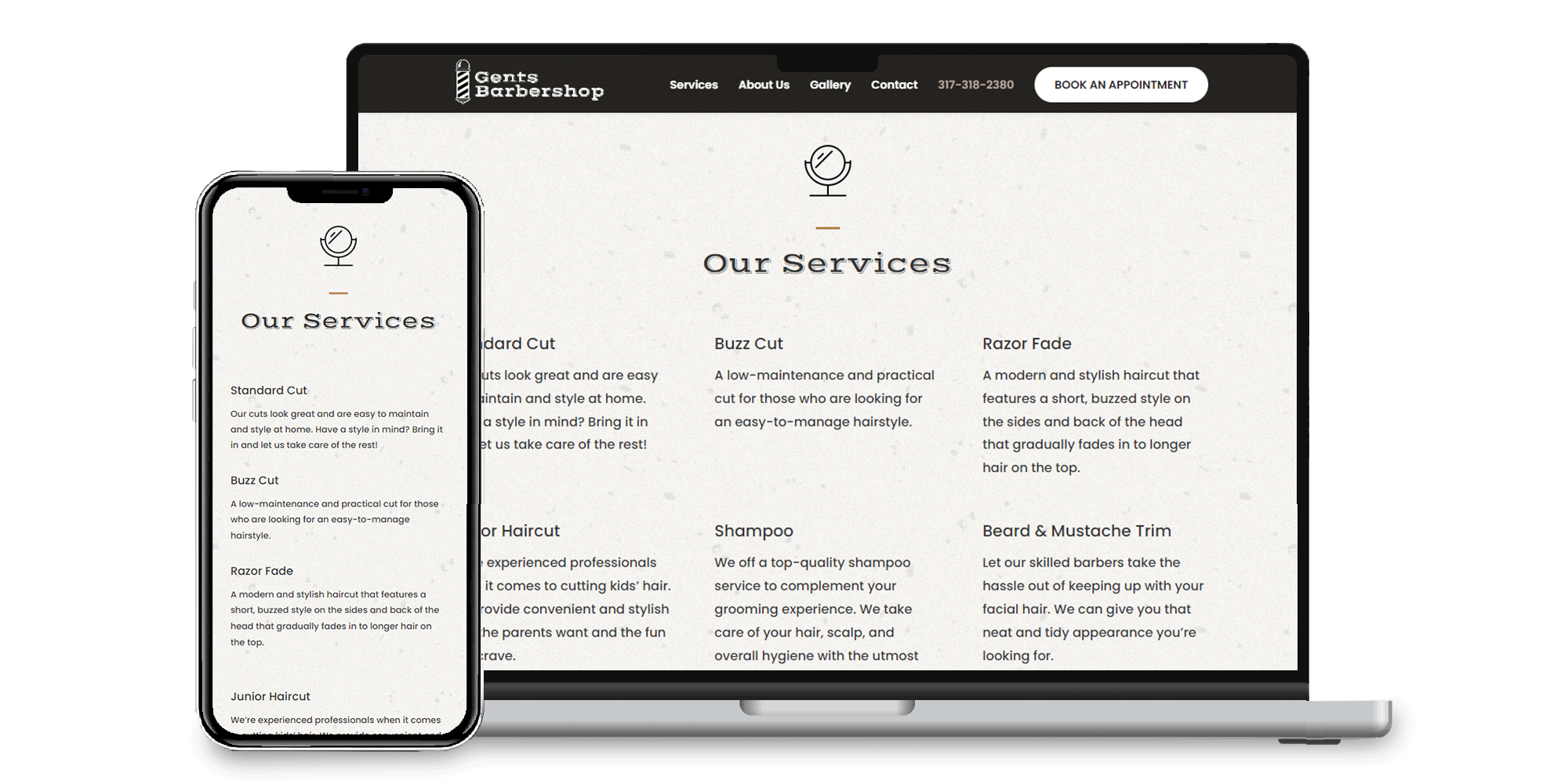 Gents Barbershop Our Services Section