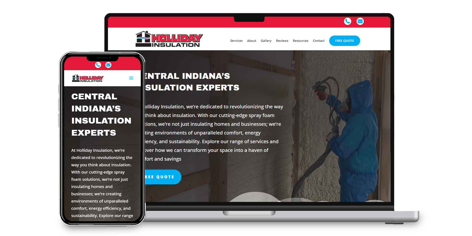Holliday Insulation Website Homepage Thumbnail