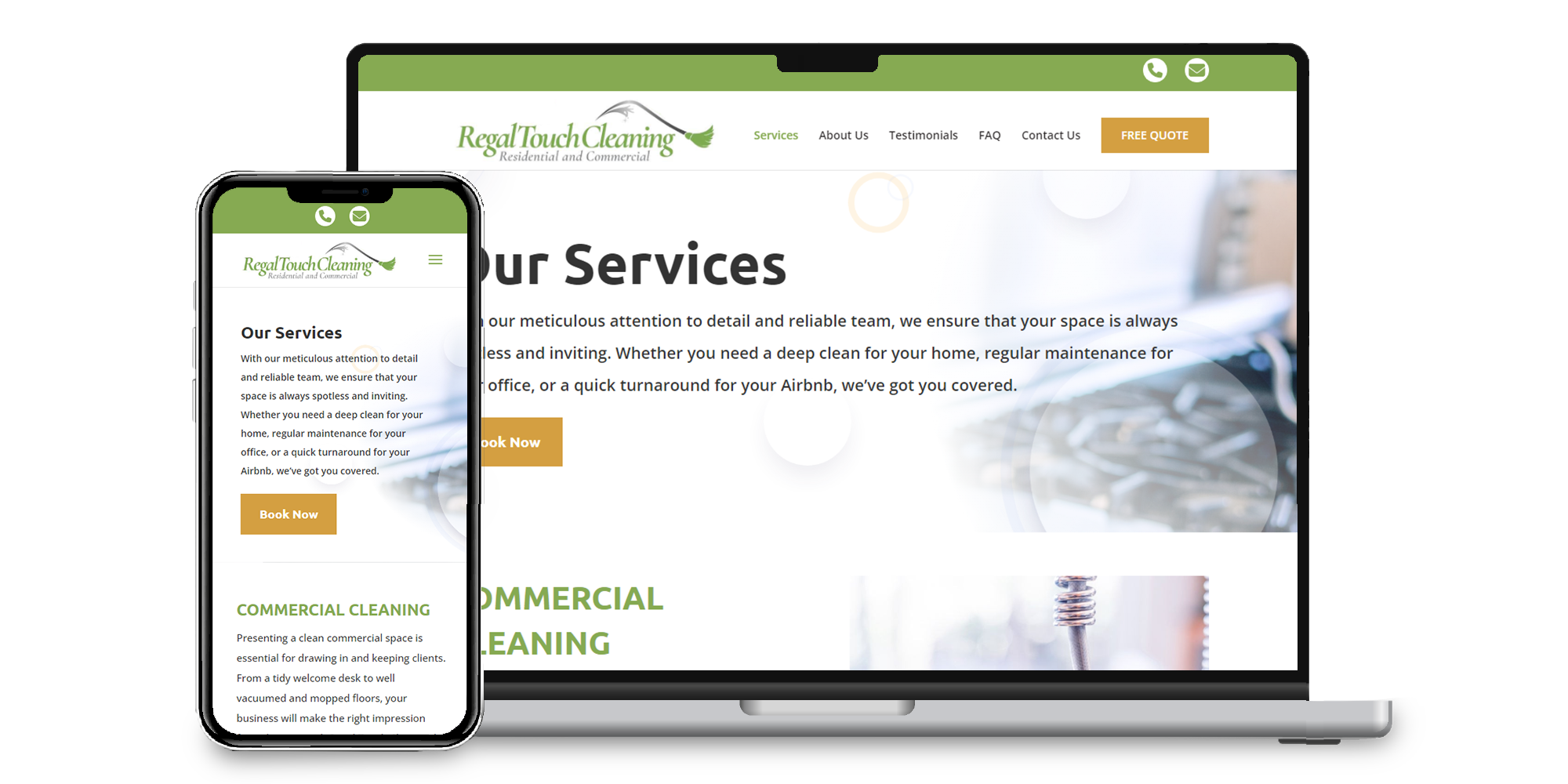 Regal Touch Cleaning Website Services Page Thumbnail
