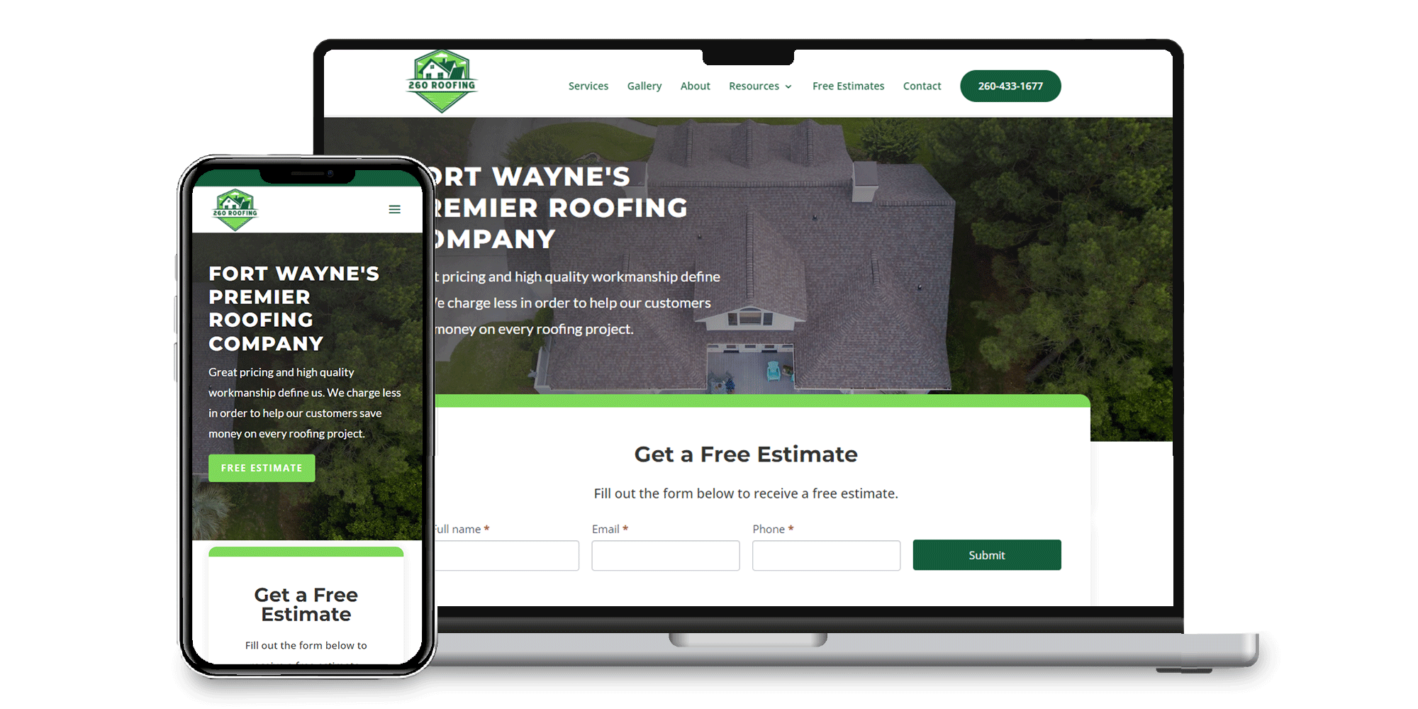 260 Roofing Homepage