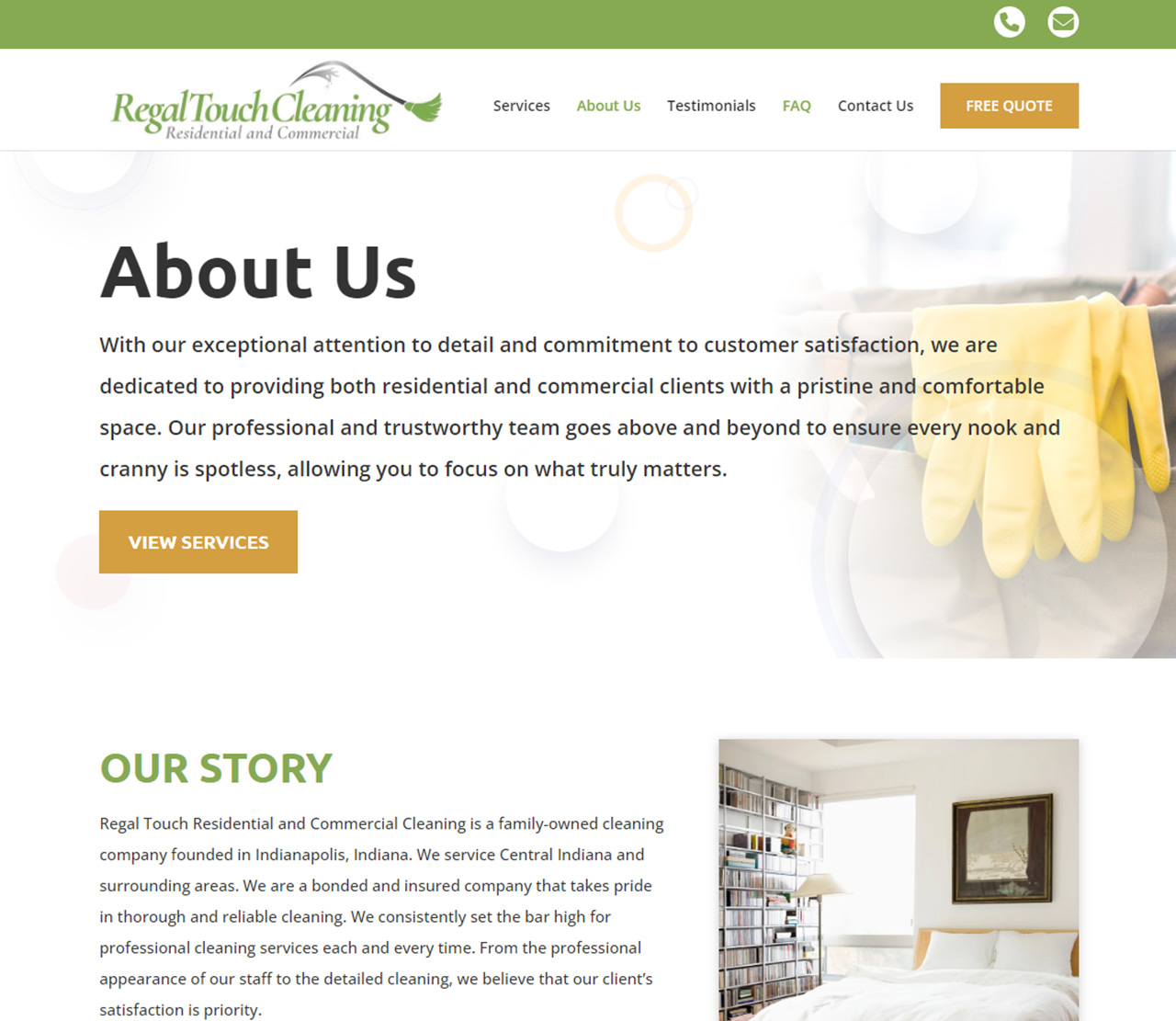 Regal Touch Cleaning Website About Page