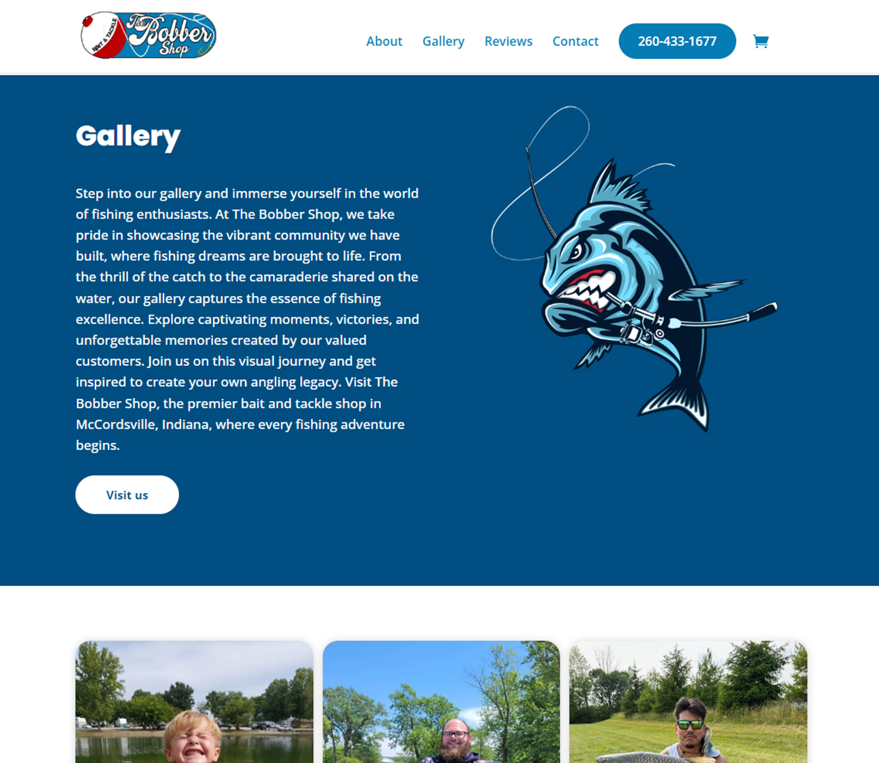The Bobber Shop Website Gallery Page Thumbnail