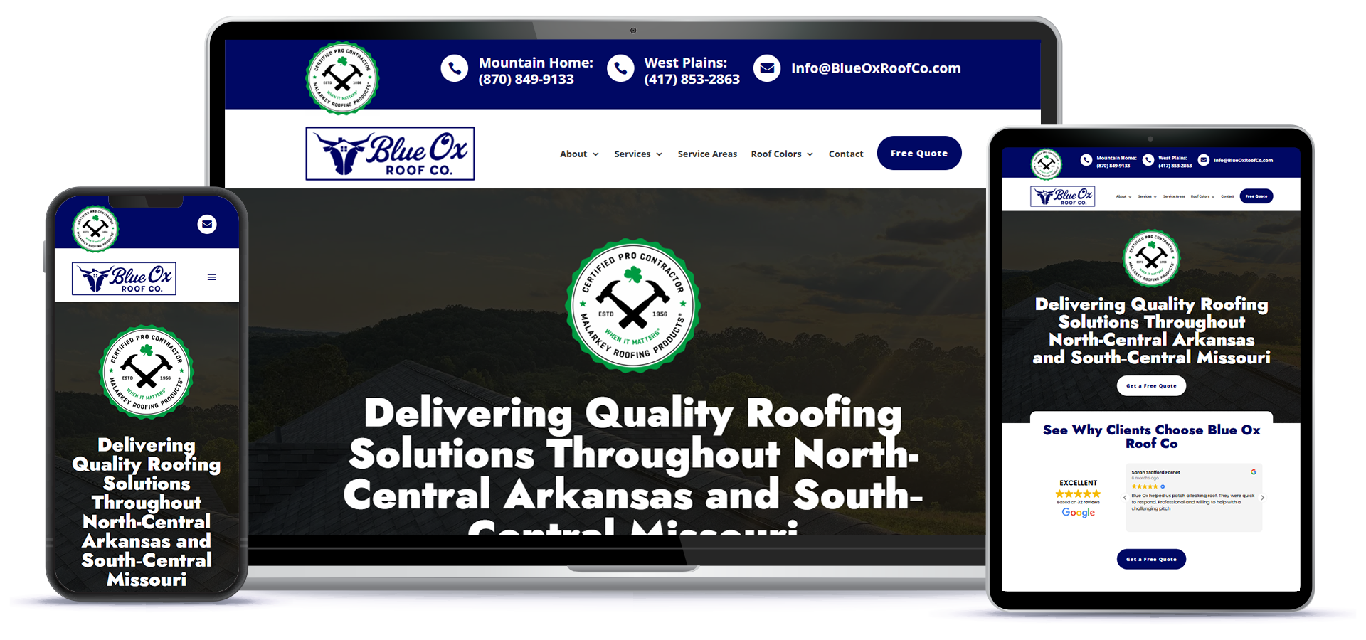 Blue Ox Roof Co. Website Thumbnail