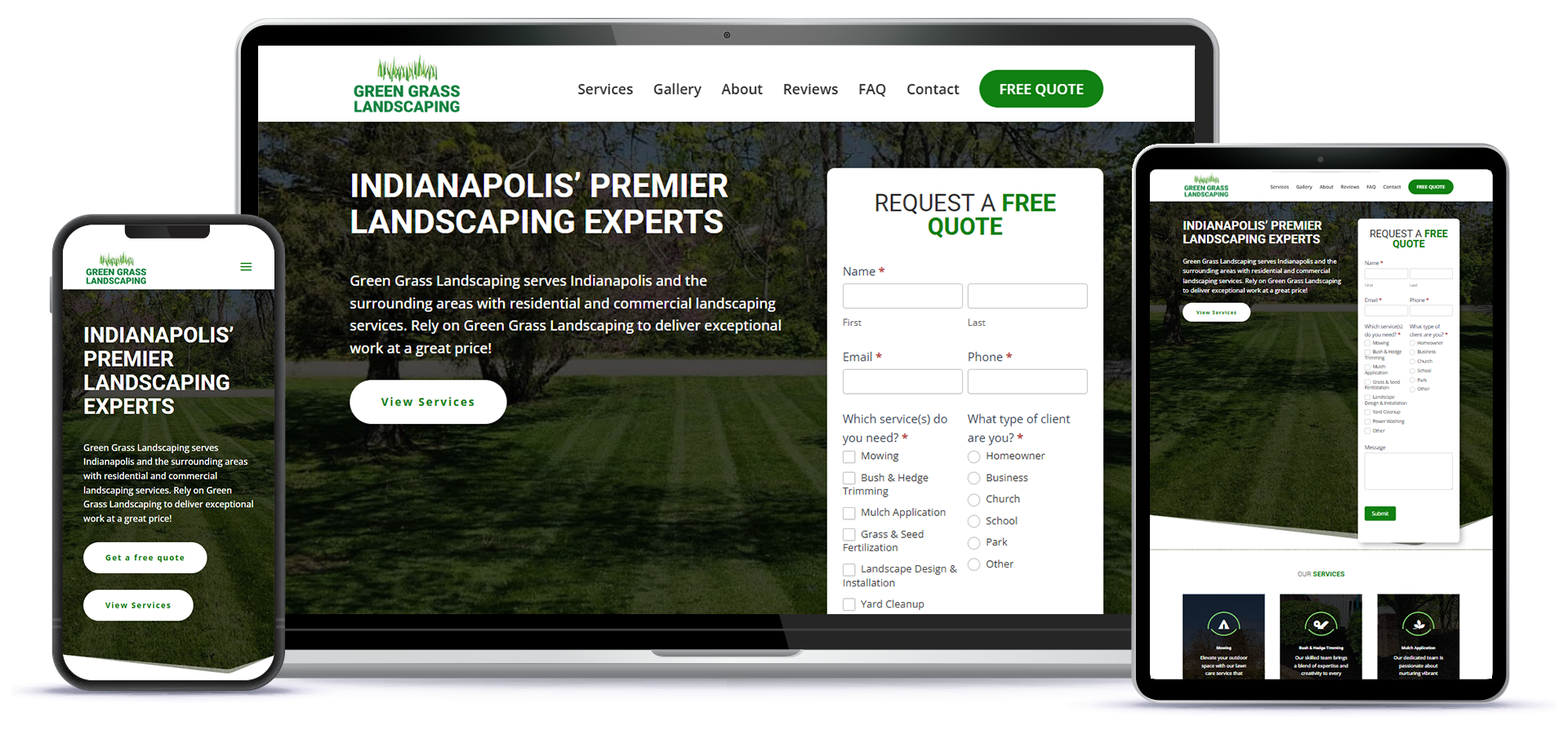 Green Grass Landscaping Website Thumbnail