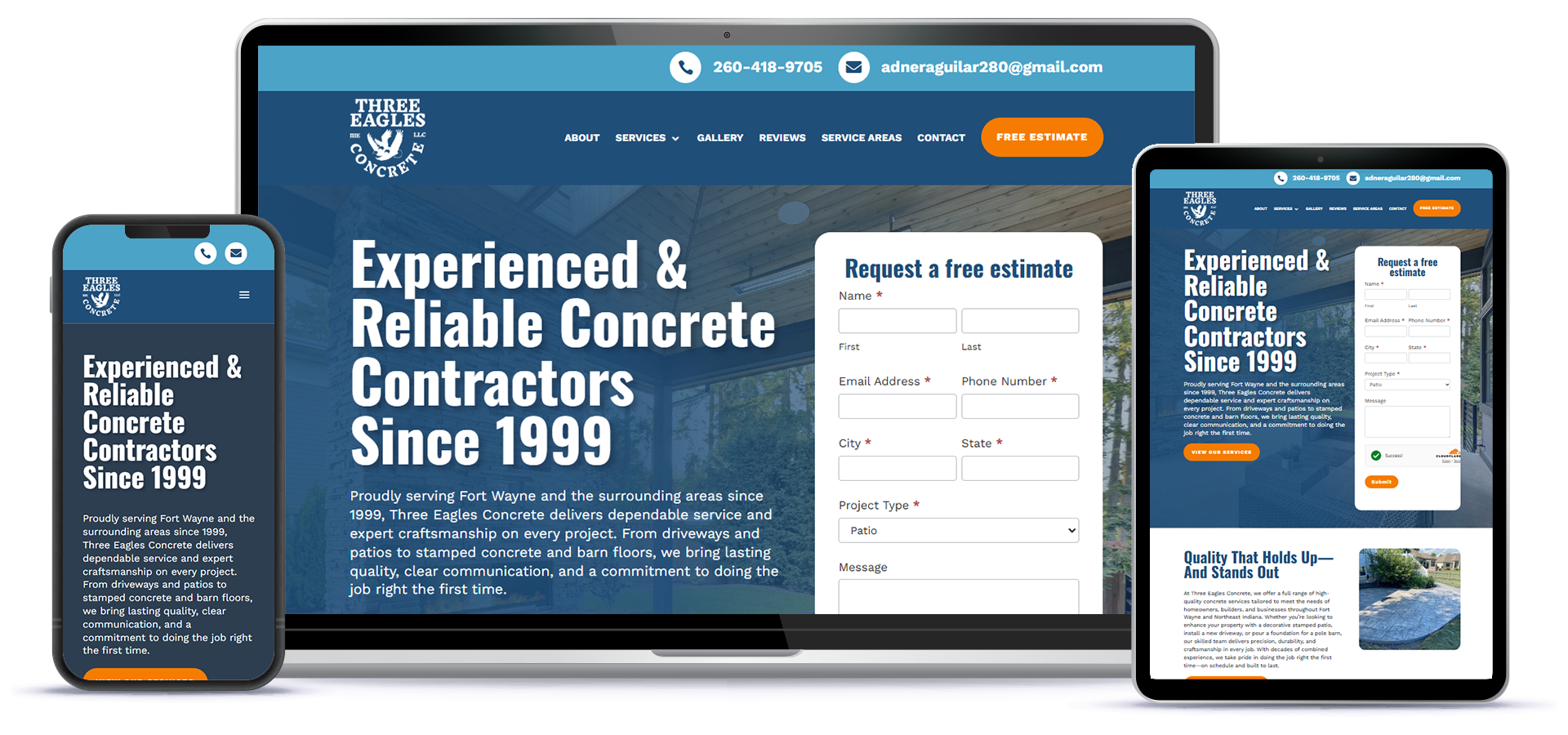 Three Eagles Concrete Website Thumbnail