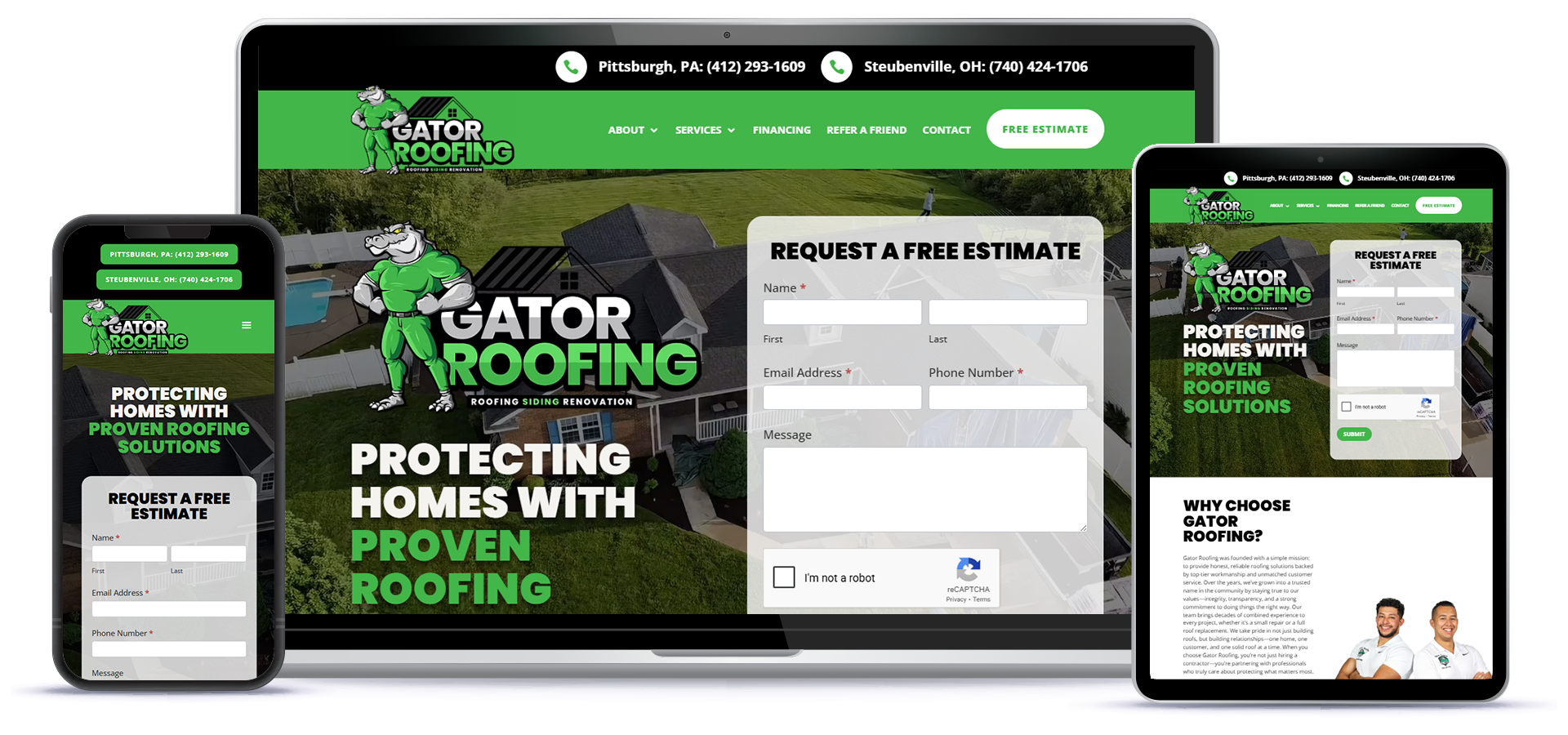 Gator Roofing & Restoration Website Thumbnail