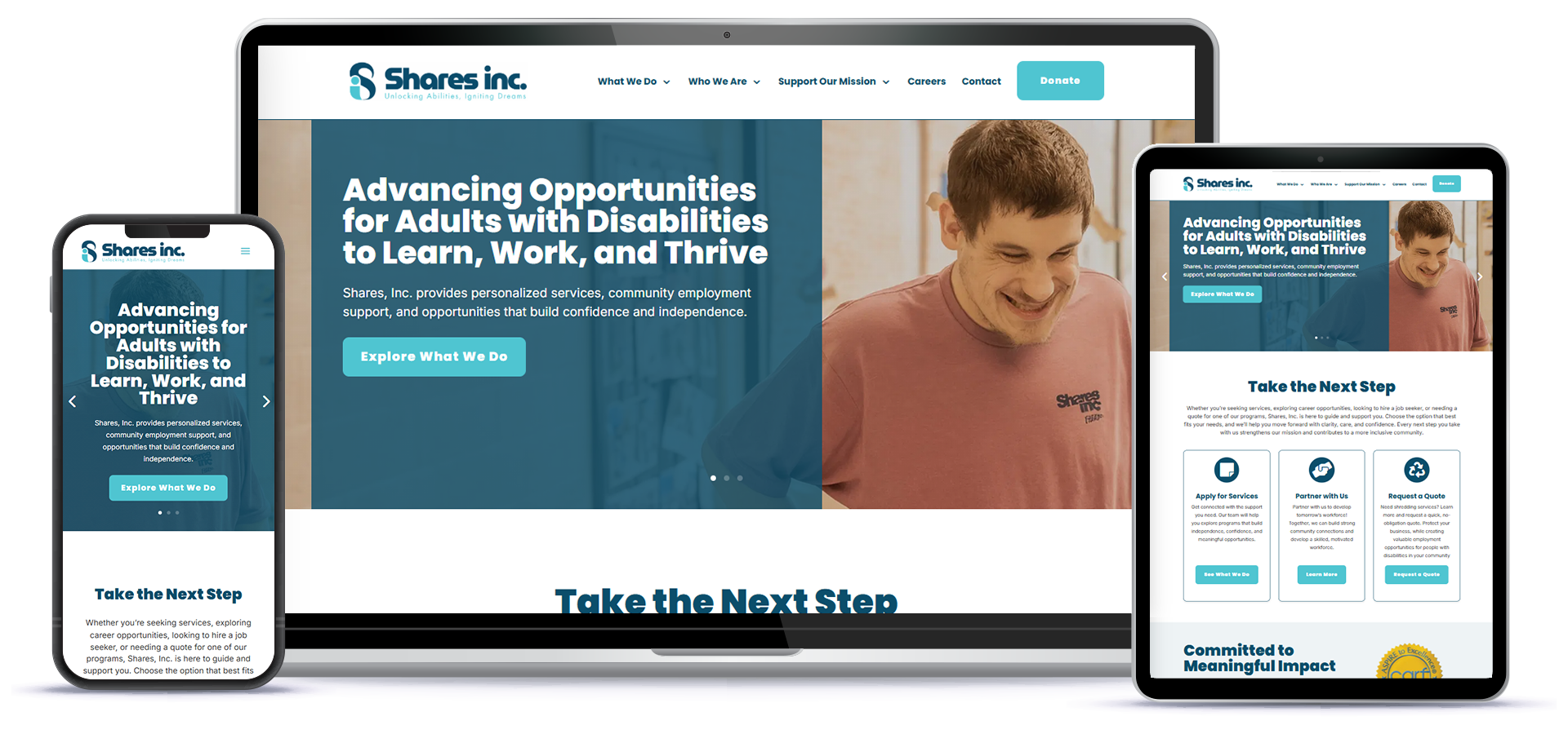 Shares, Inc. Website Thumbnail